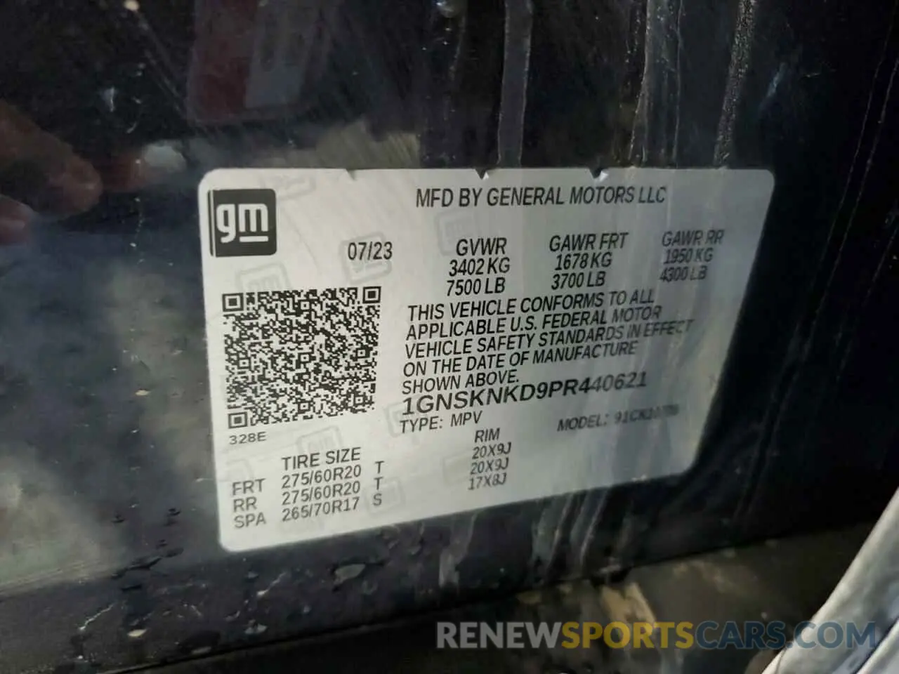 13 fotografías del automóvil dañado 1GNSKNKD9PR440621 CHEVROLET TAHOE 2023