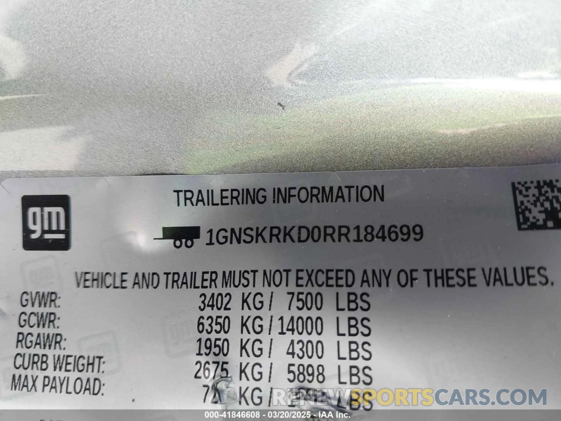 9 fotografías del automóvil dañado 1GNSKRKD0RR184699 CHEVROLET TAHOE 2024