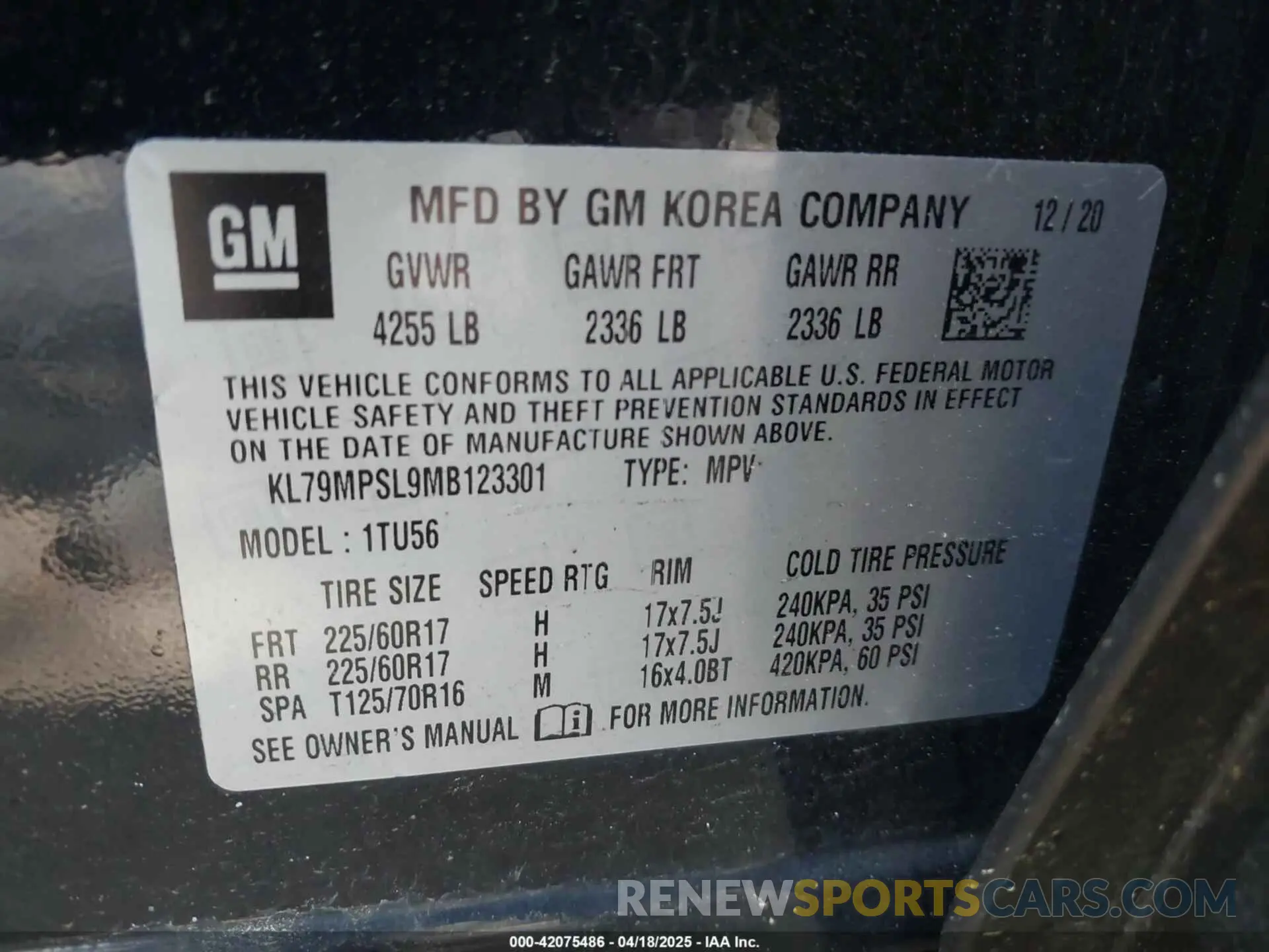 9 fotografías del automóvil dañado KL79MPSL9MB123301 CHEVROLET TRAILBLAZER 2021