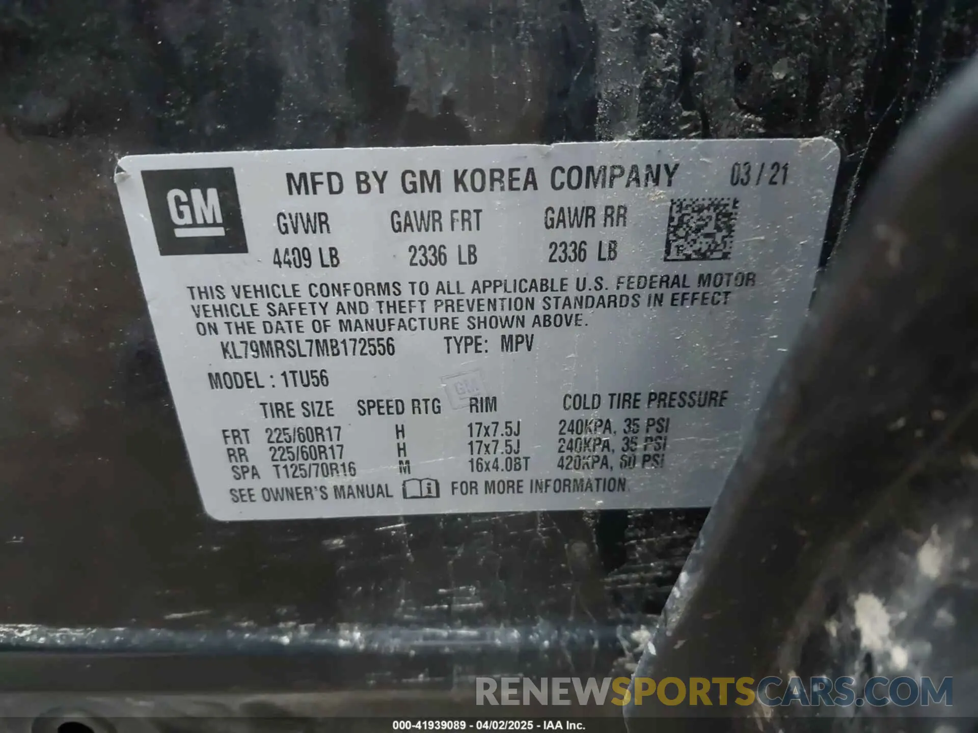 9 fotografías del automóvil dañado KL79MRSL7MB172556 CHEVROLET TRAILBLAZER 2021