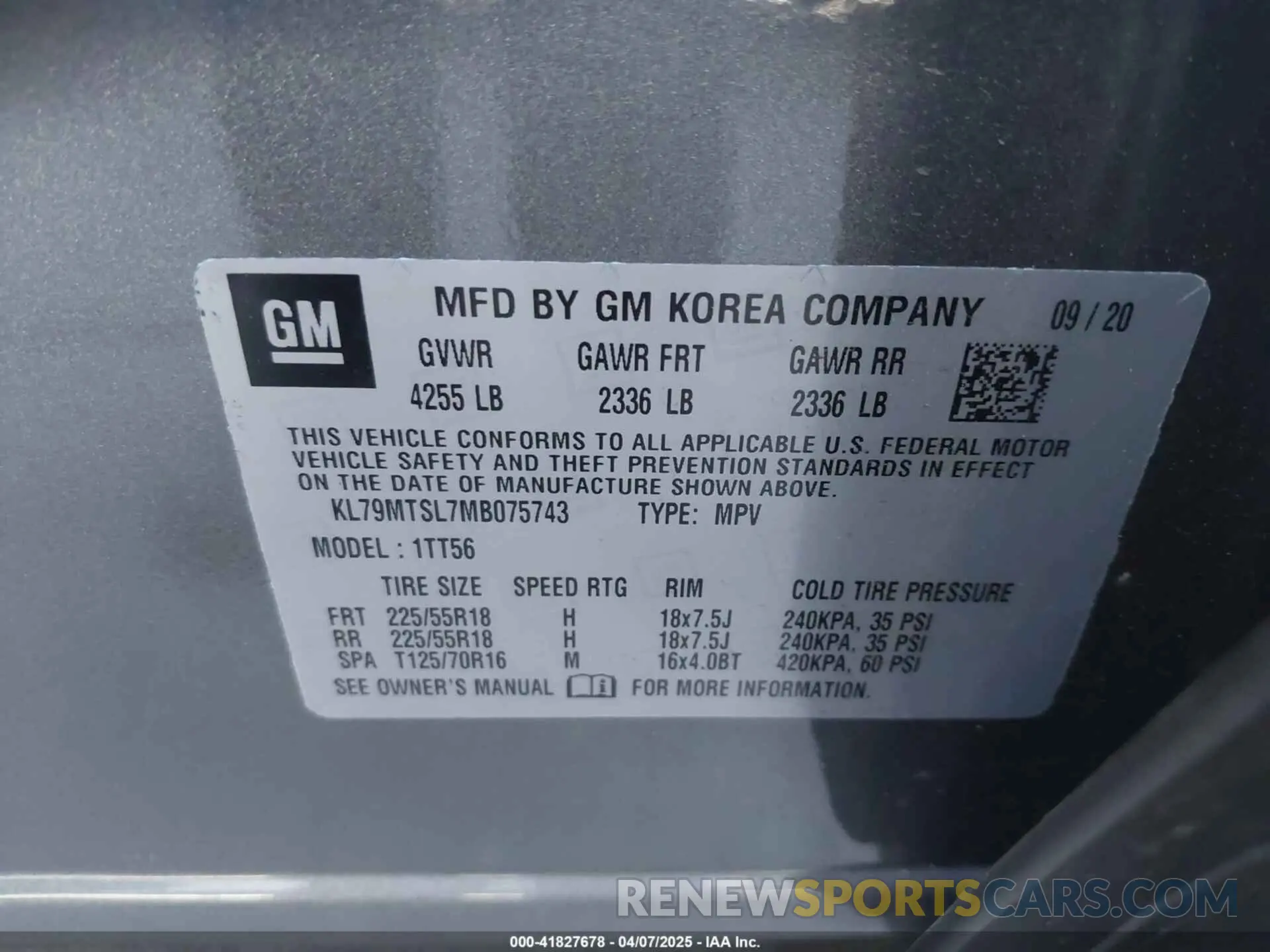 9 fotografías del automóvil dañado KL79MTSL7MB075743 CHEVROLET TRAILBLAZER 2021