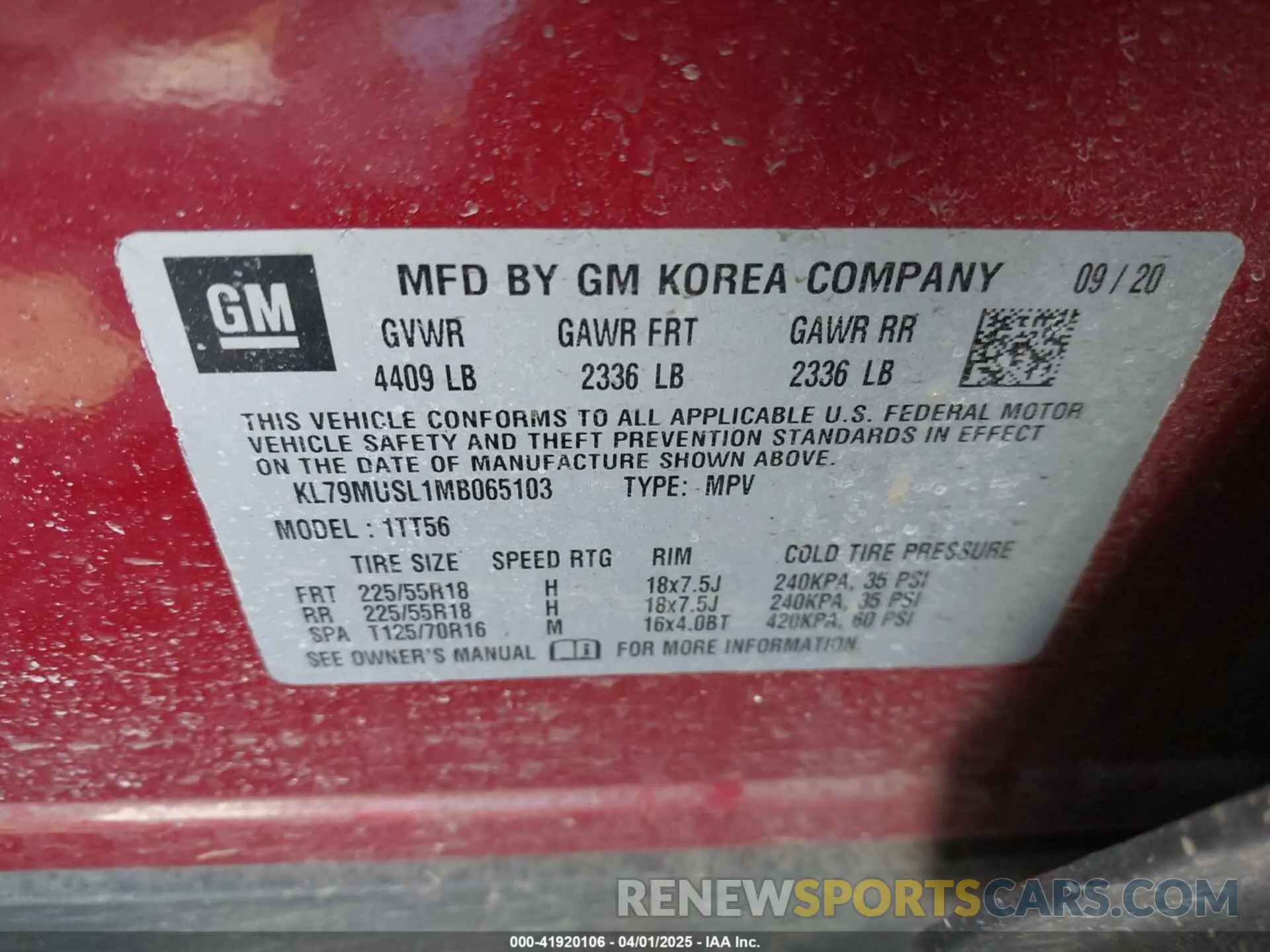 9 fotografías del automóvil dañado KL79MUSL1MB065103 CHEVROLET TRAILBLAZER 2021