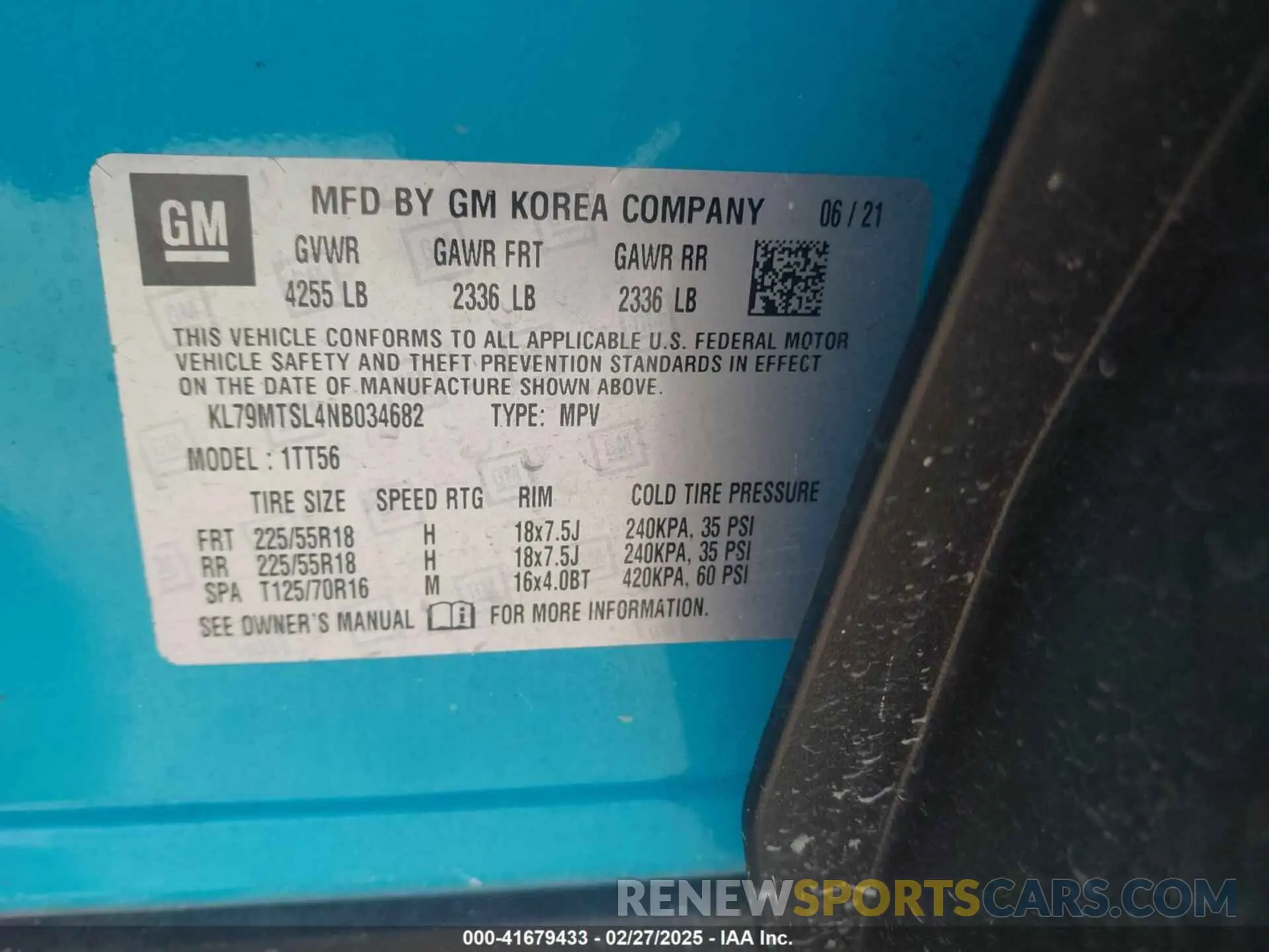9 fotografías del automóvil dañado KL79MTSL4NB034682 CHEVROLET TRAILBLAZER 2022