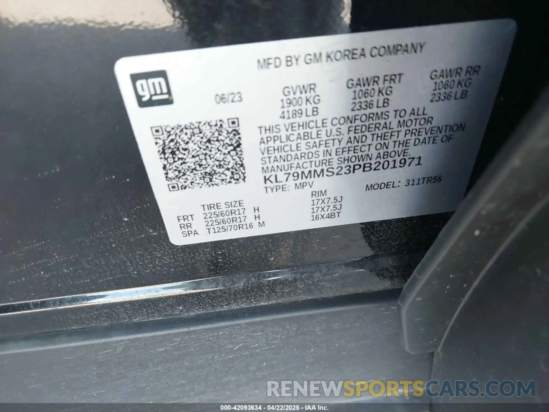 9 fotografías del automóvil dañado KL79MMS23PB201971 CHEVROLET TRAILBLAZER 2023