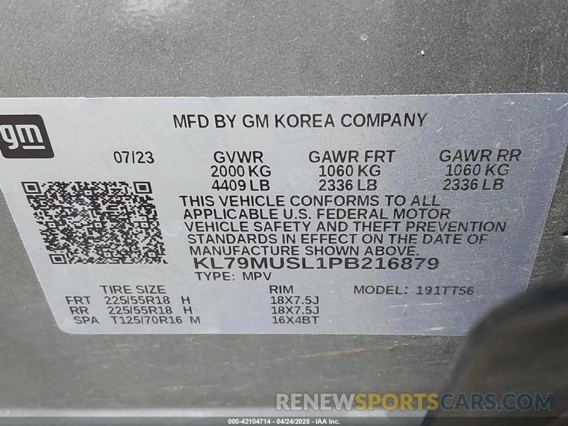 9 fotografías del automóvil dañado KL79MUSL1PB216879 CHEVROLET TRAILBLAZER 2023