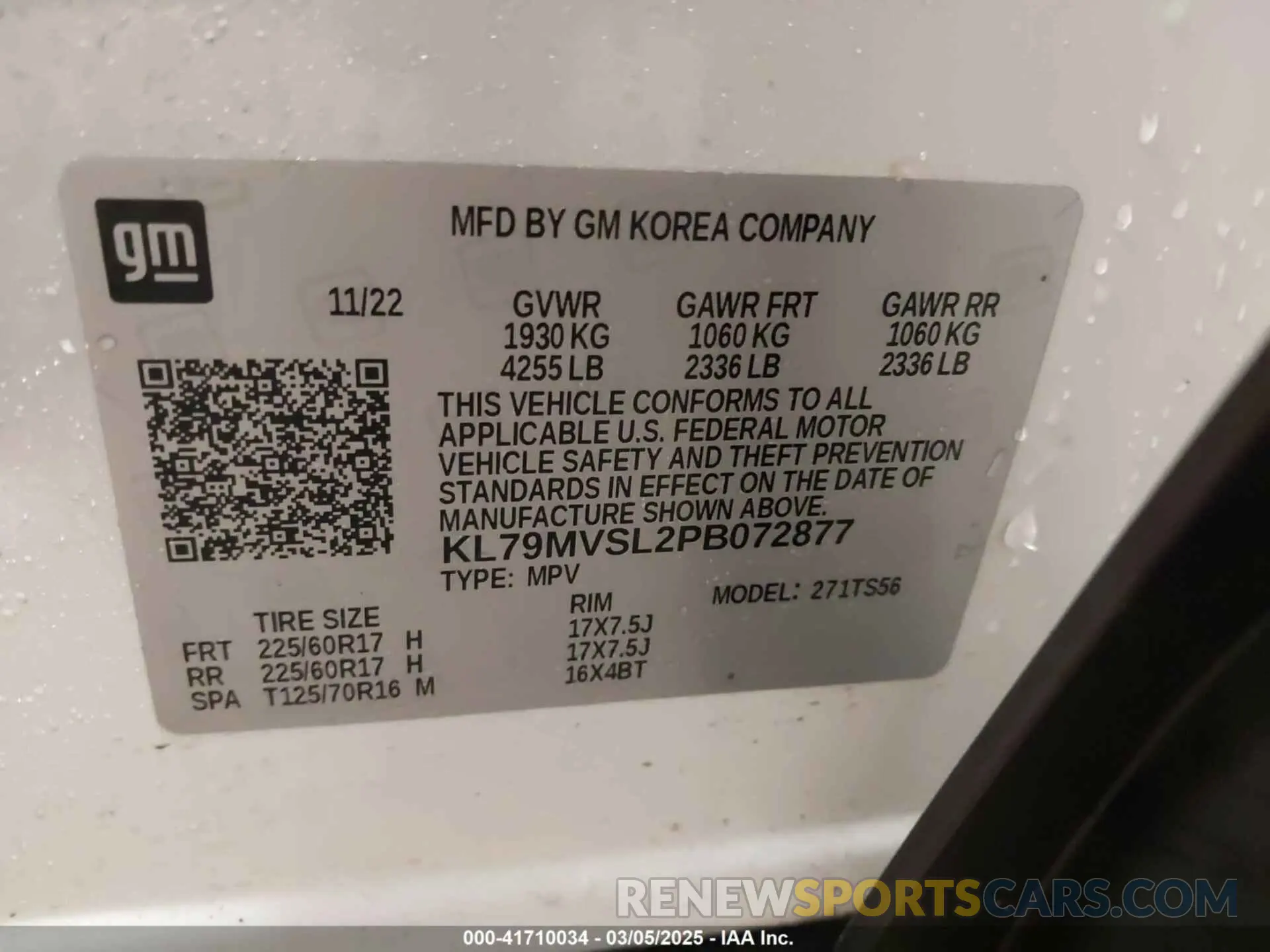 9 fotografías del automóvil dañado KL79MVSL2PB072877 CHEVROLET TRAILBLAZER 2023