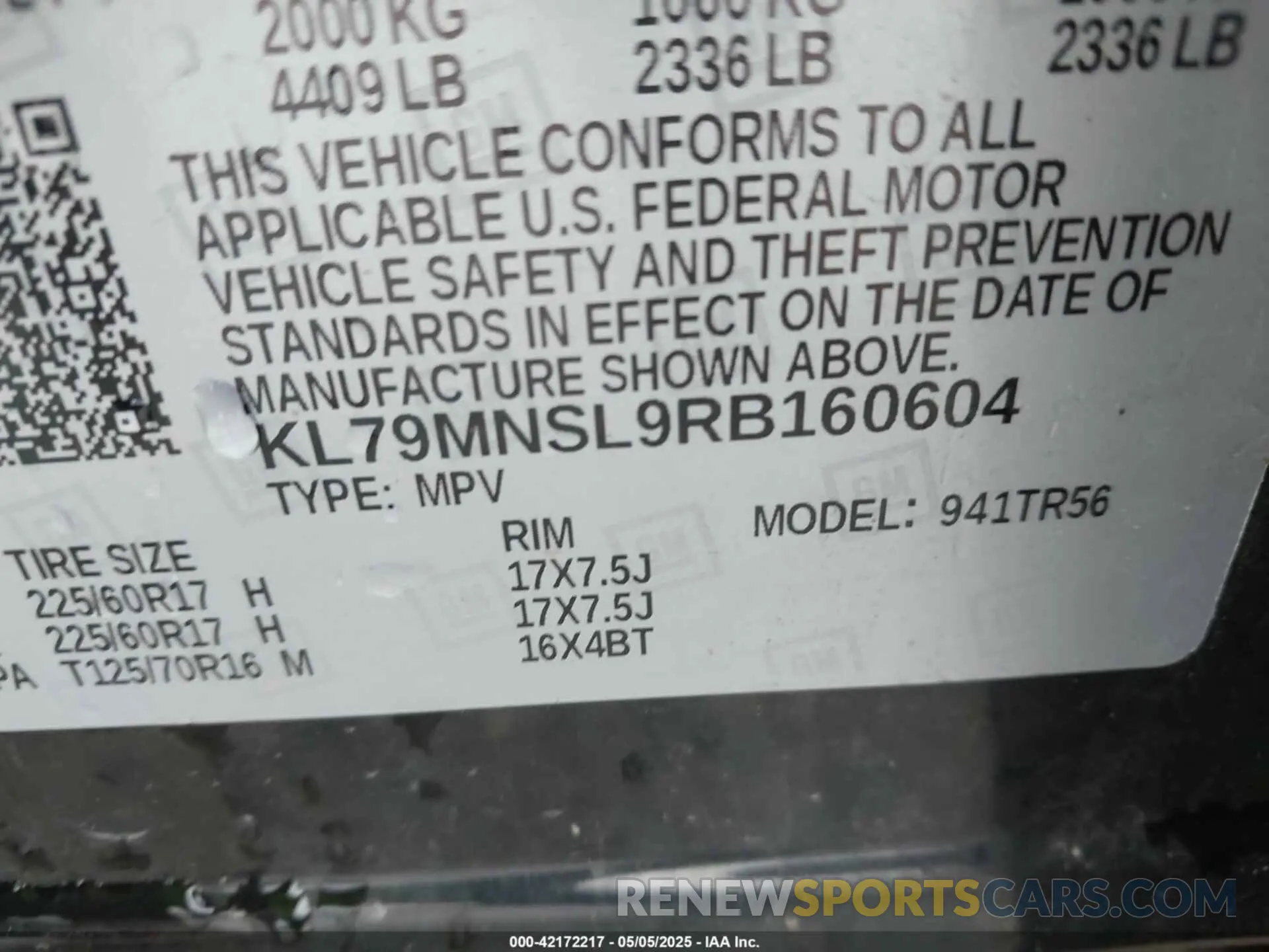 9 fotografías del automóvil dañado KL79MNSL9RB160604 CHEVROLET TRAILBLAZER 2024