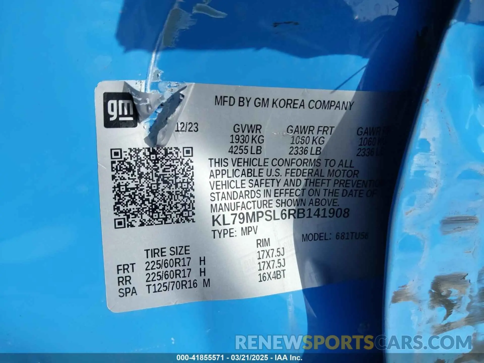 9 fotografías del automóvil dañado KL79MPSL6RB141908 CHEVROLET TRAILBLAZER 2024