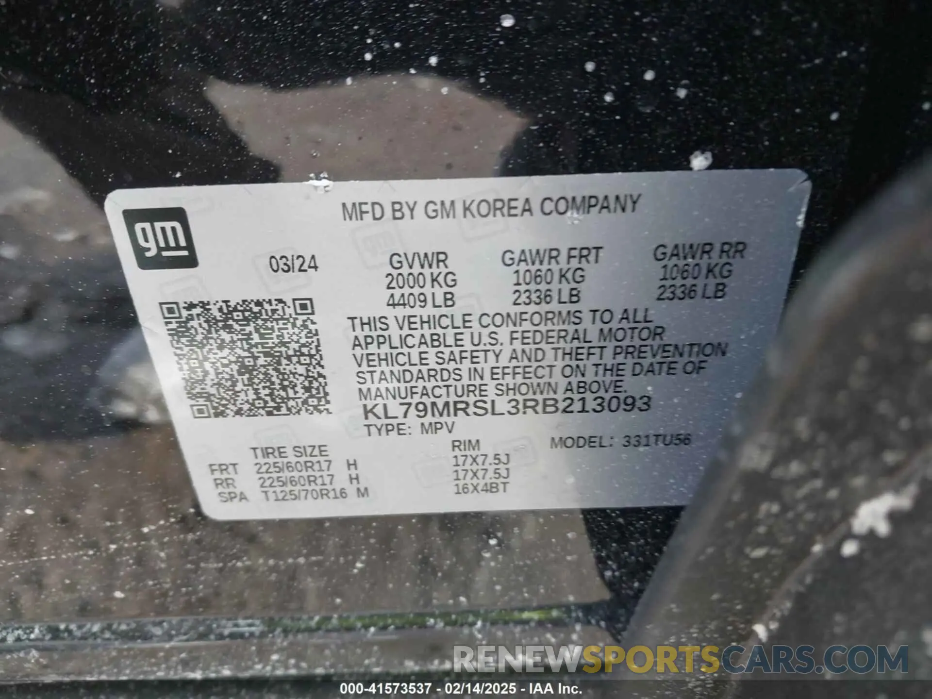 9 fotografías del automóvil dañado KL79MRSL3RB213093 CHEVROLET TRAILBLAZER 2024
