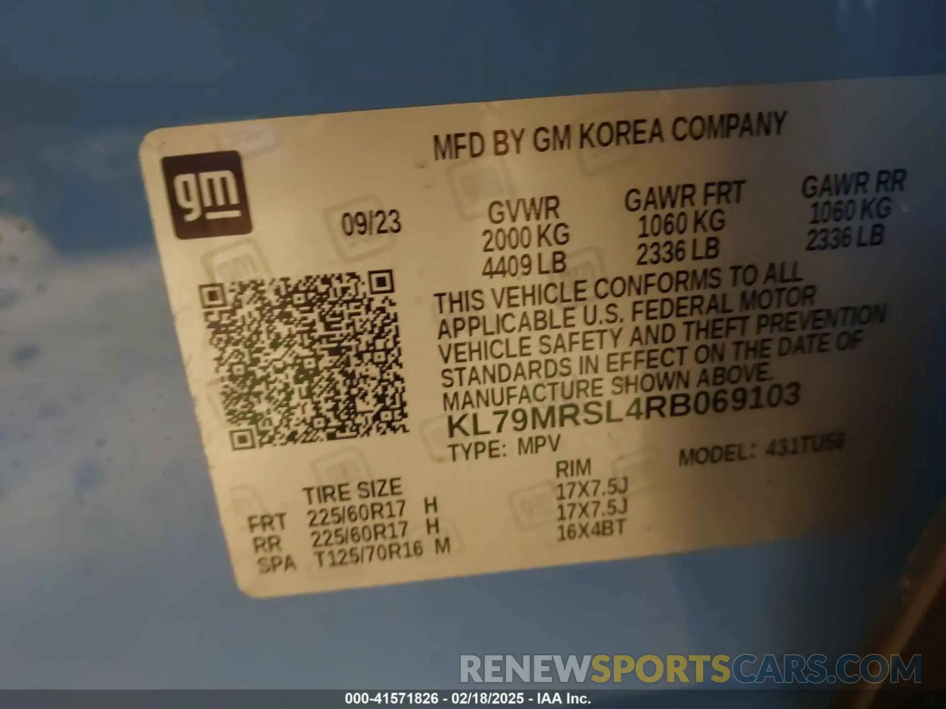 9 fotografías del automóvil dañado KL79MRSL4RB069103 CHEVROLET TRAILBLAZER 2024