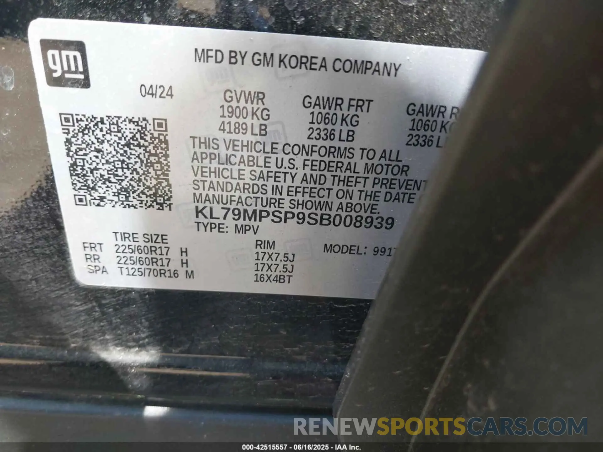 9 fotografías del automóvil dañado KL79MPSP9SB008939 CHEVROLET TRAILBLAZER 2025