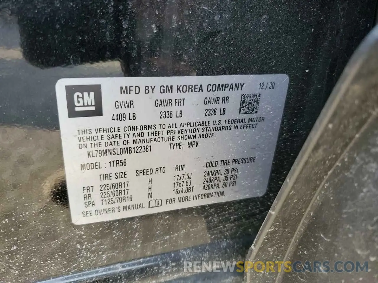 13 fotografías del automóvil dañado KL79MNSL0MB122381 CHEVROLET TRAILBLZR 2021