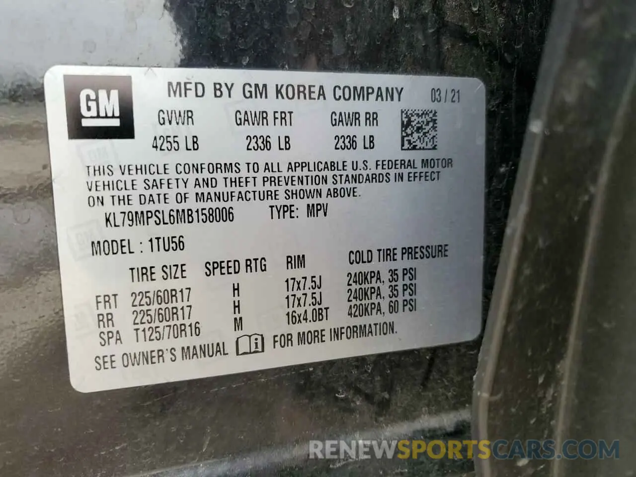 13 fotografías del automóvil dañado KL79MPSL6MB158006 CHEVROLET TRAILBLZR 2021