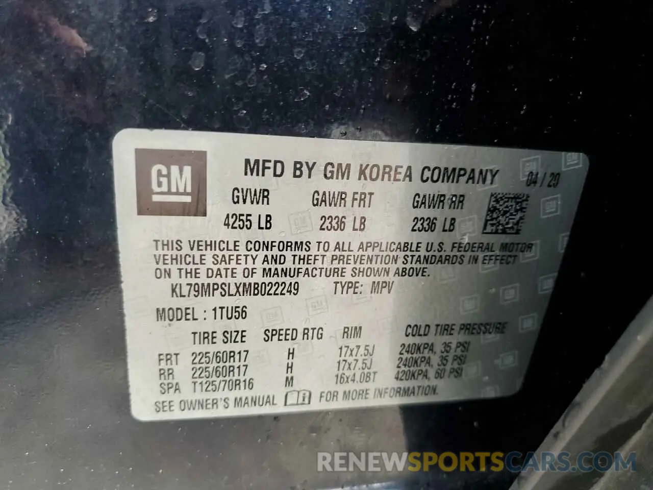 14 fotografías del automóvil dañado KL79MPSLXMB022249 CHEVROLET TRAILBLZR 2021