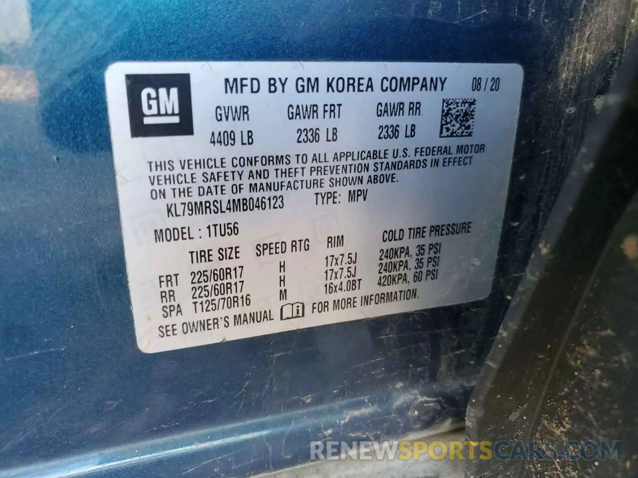 13 fotografías del automóvil dañado KL79MRSL4MB046123 CHEVROLET TRAILBLZR 2021