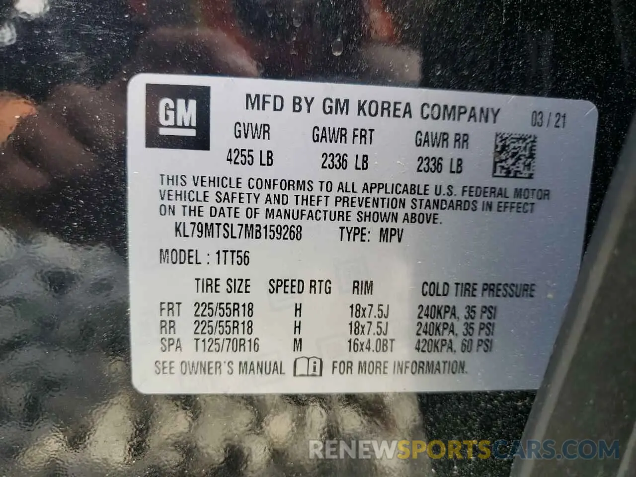 15 fotografías del automóvil dañado KL79MTSL7MB159268 CHEVROLET TRAILBLZR 2021