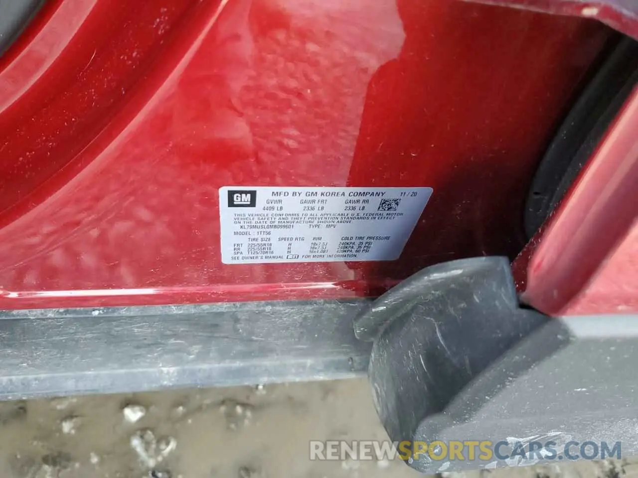 13 fotografías del automóvil dañado KL79MUSL0MB099601 CHEVROLET TRAILBLZR 2021