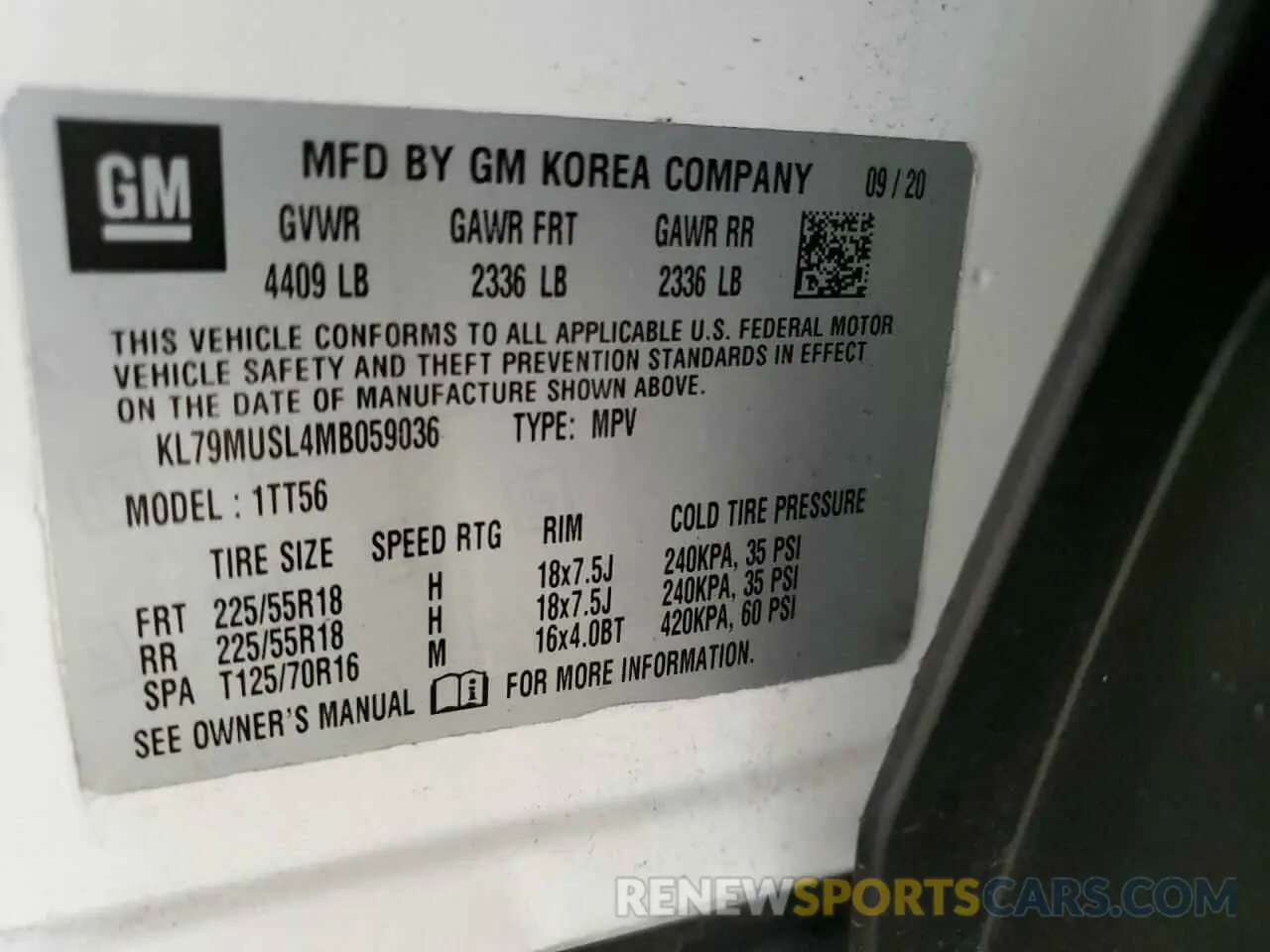 14 fotografías del automóvil dañado KL79MUSL4MB059036 CHEVROLET TRAILBLZR 2021