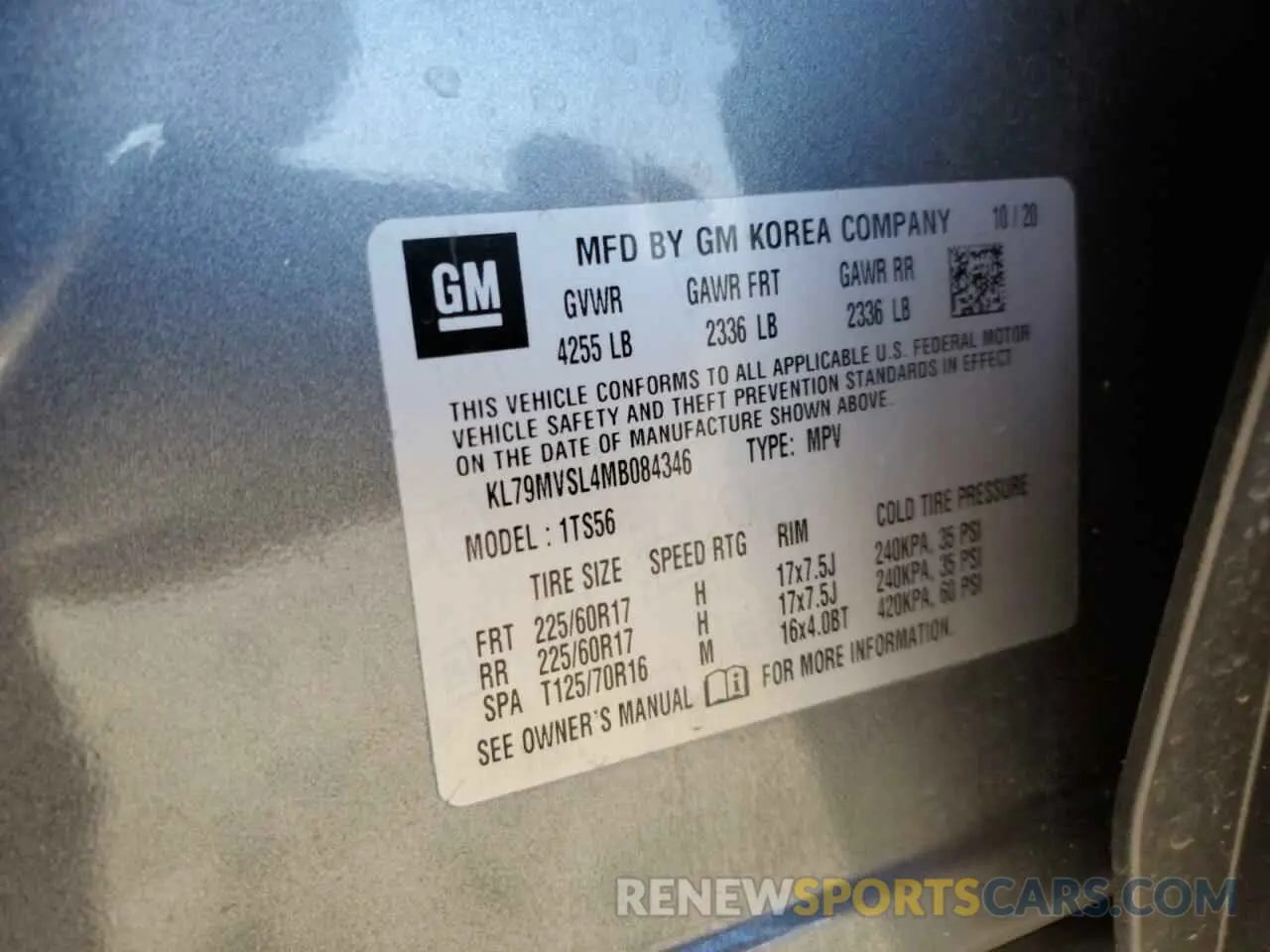 15 fotografías del automóvil dañado KL79MVSL4MB084346 CHEVROLET TRAILBLZR 2021
