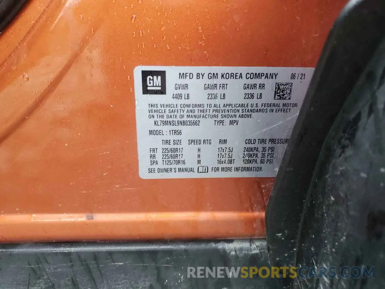 12 fotografías del automóvil dañado KL79MNSL9NB035662 CHEVROLET TRAILBLZR 2022