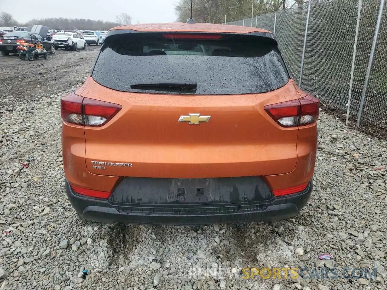 6 fotografías del automóvil dañado KL79MNSL9NB035662 CHEVROLET TRAILBLZR 2022