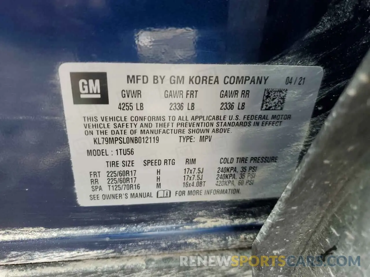 14 fotografías del automóvil dañado KL79MPSL0NB012119 CHEVROLET TRAILBLZR 2022