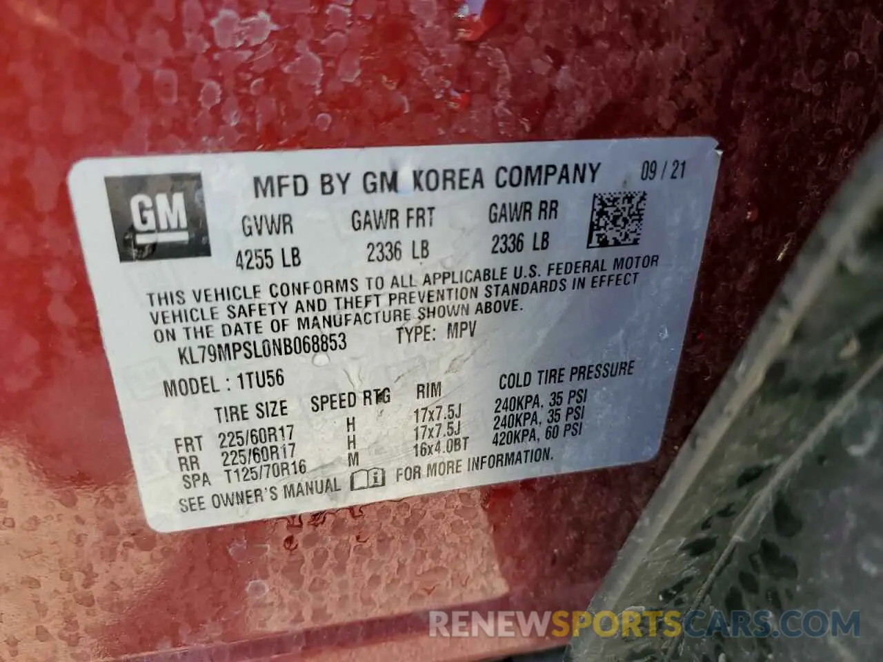 13 fotografías del automóvil dañado KL79MPSL0NB068853 CHEVROLET TRAILBLZR 2022