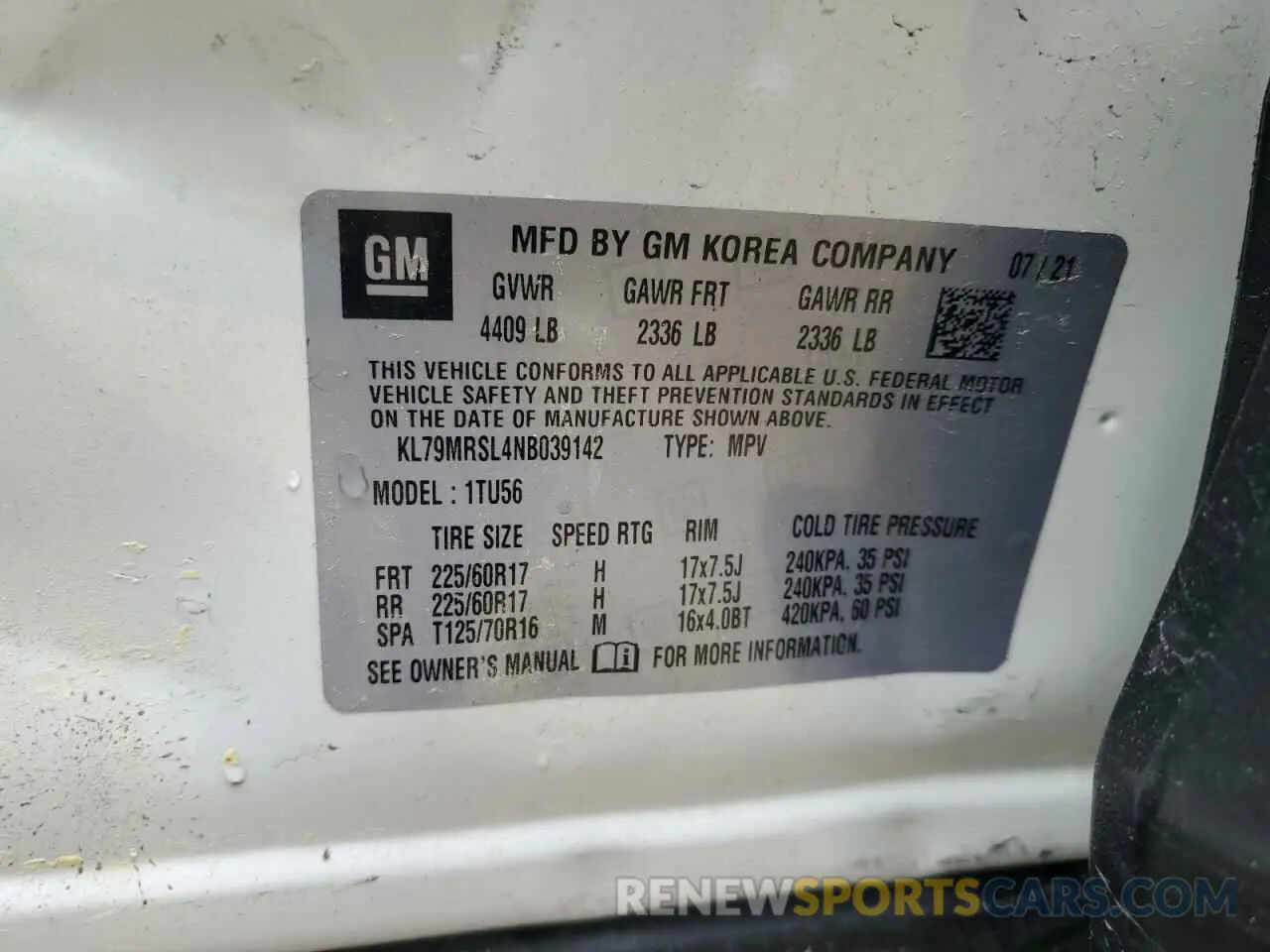 13 fotografías del automóvil dañado KL79MRSL4NB039142 CHEVROLET TRAILBLZR 2022
