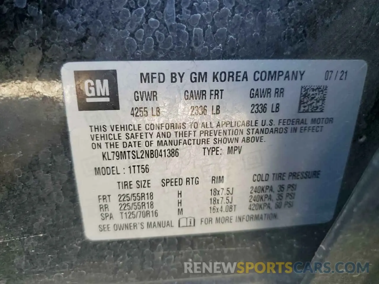 14 fotografías del automóvil dañado KL79MTSL2NB041386 CHEVROLET TRAILBLZR 2022