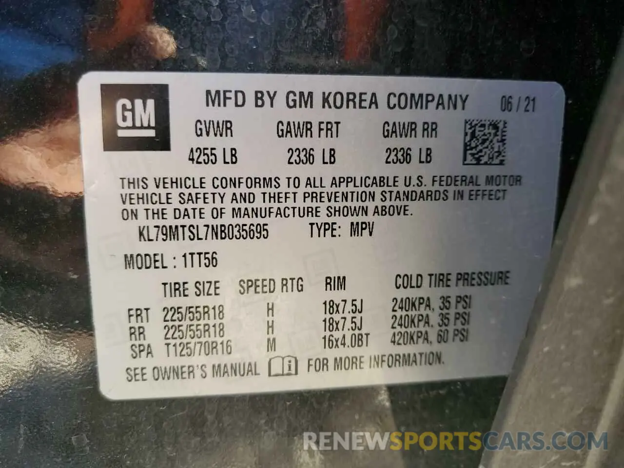 13 fotografías del automóvil dañado KL79MTSL7NB035695 CHEVROLET TRAILBLZR 2022