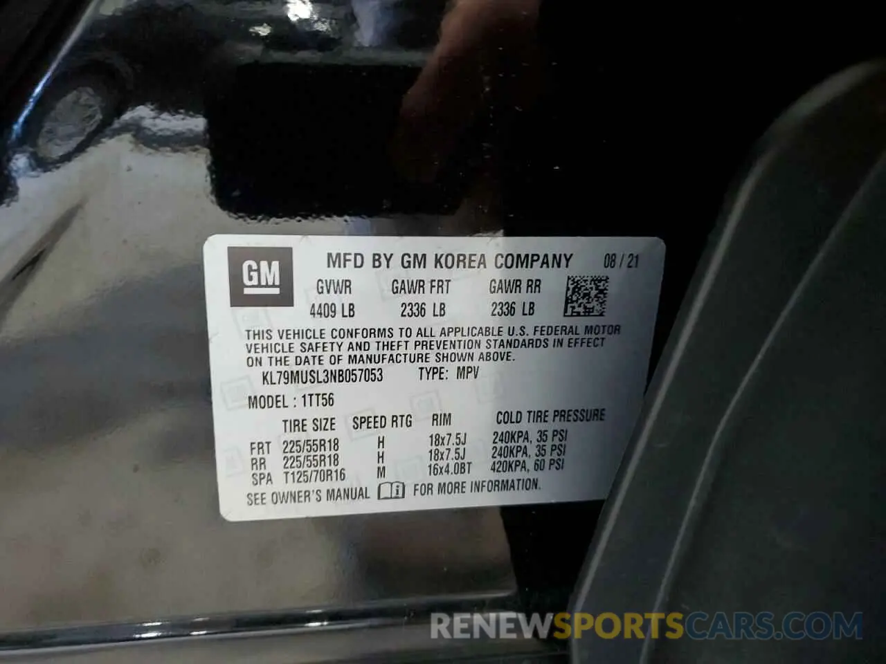 13 fotografías del automóvil dañado KL79MUSL3NB057053 CHEVROLET TRAILBLZR 2022