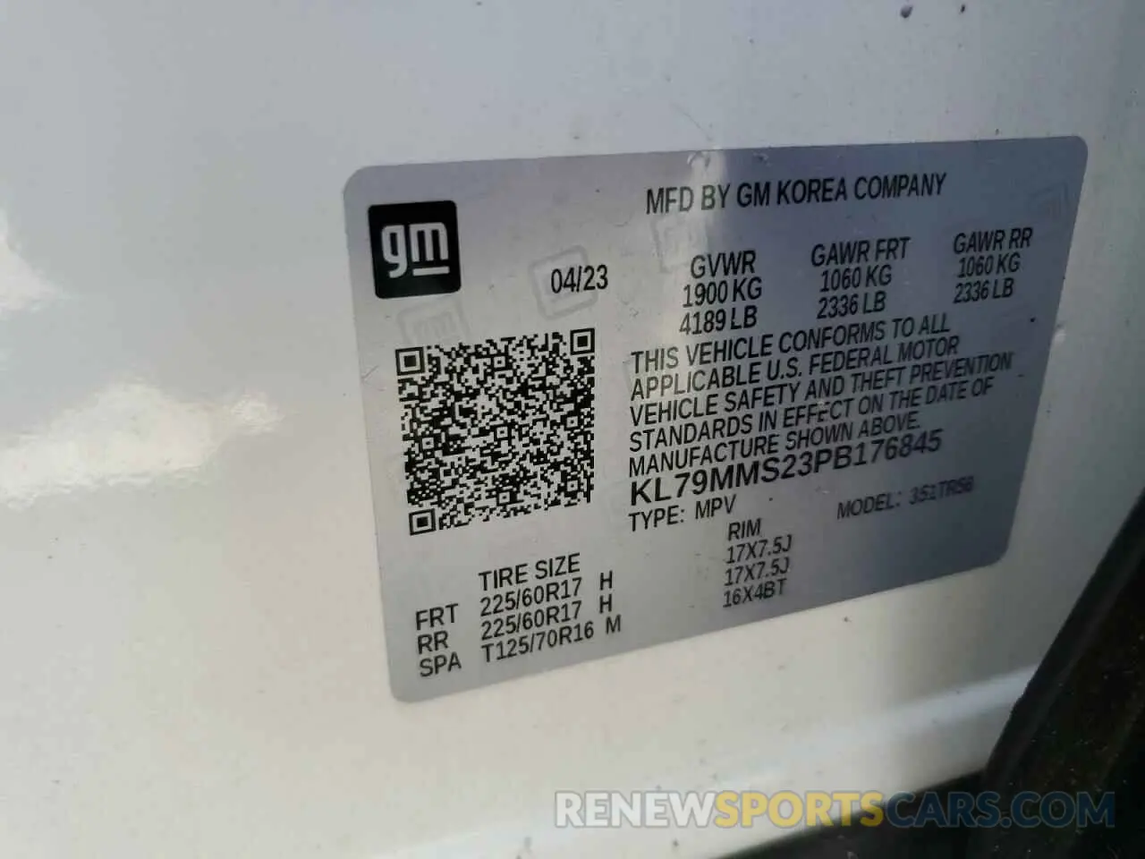 13 fotografías del automóvil dañado KL79MMS23PB176845 CHEVROLET TRAILBLZR 2023