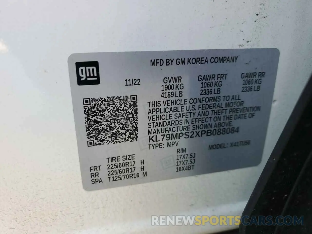 13 fotografías del automóvil dañado KL79MPS2XPB088084 CHEVROLET TRAILBLZR 2023
