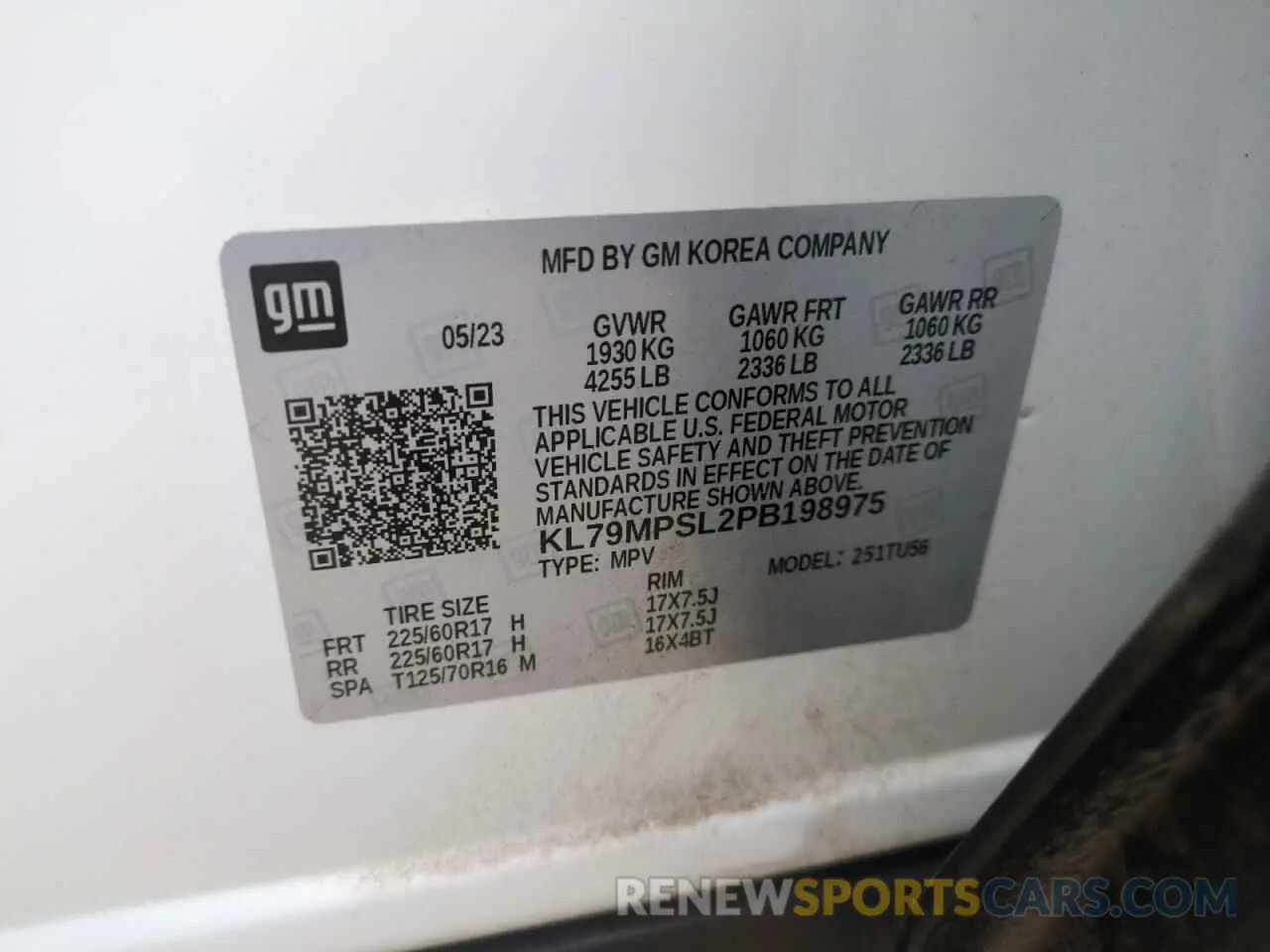 15 fotografías del automóvil dañado KL79MPSL2PB198975 CHEVROLET TRAILBLZR 2023