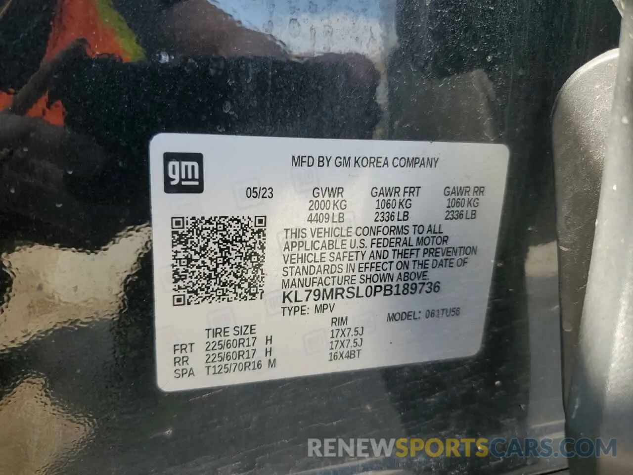 13 fotografías del automóvil dañado KL79MRSL0PB189736 CHEVROLET TRAILBLZR 2023