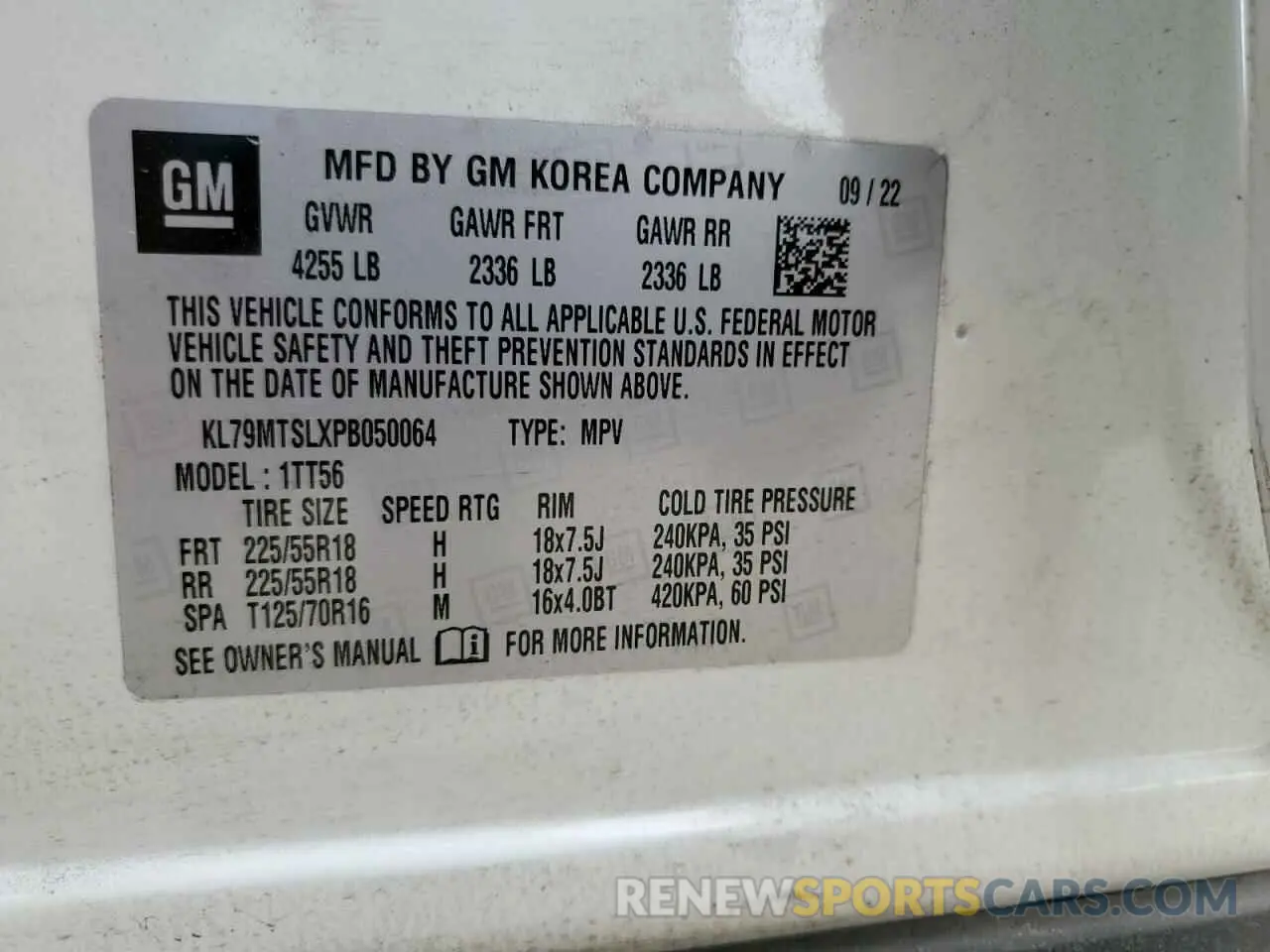 15 fotografías del automóvil dañado KL79MTSLXPB050064 CHEVROLET TRAILBLZR 2023