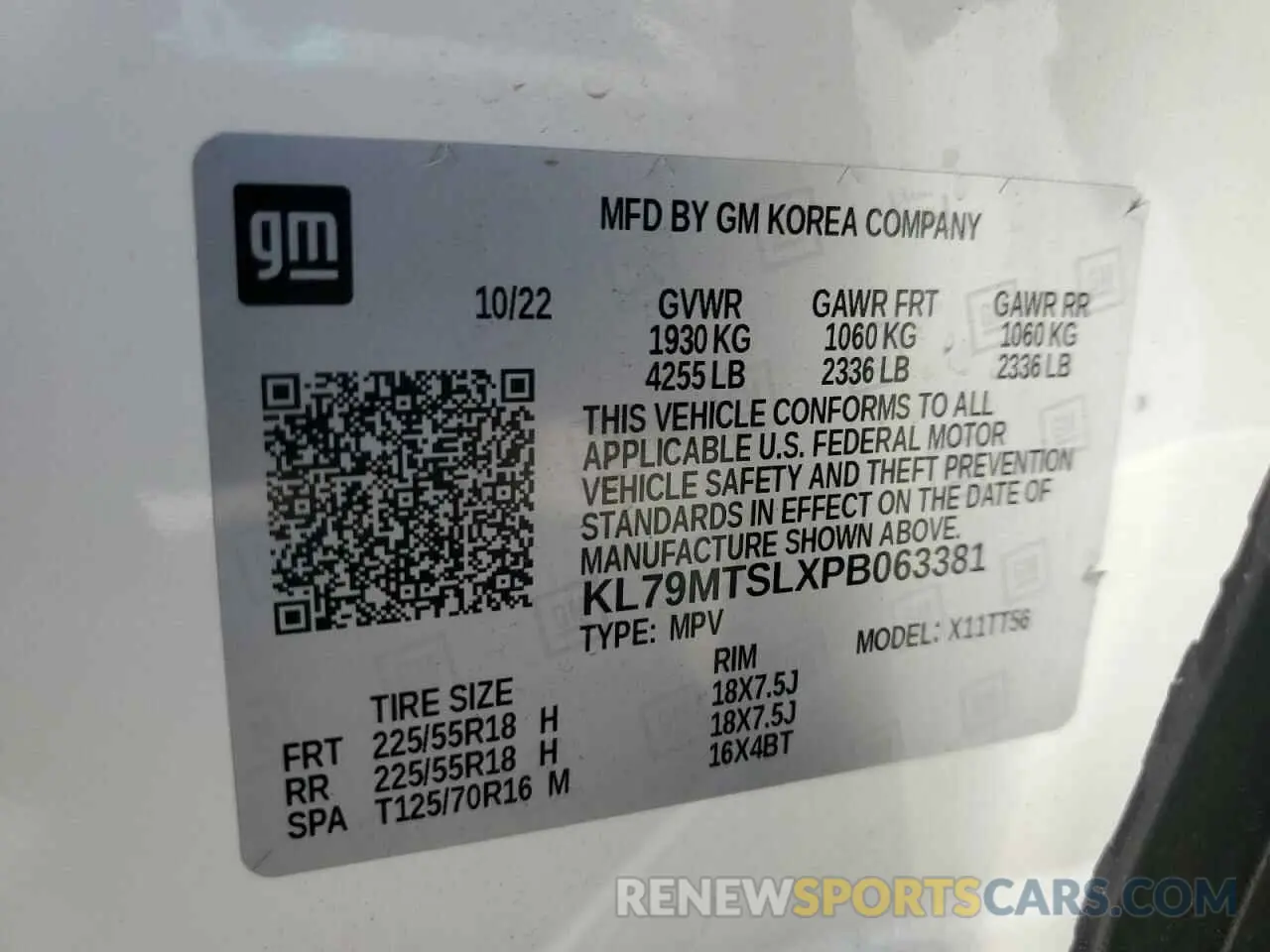 13 fotografías del automóvil dañado KL79MTSLXPB063381 CHEVROLET TRAILBLZR 2023