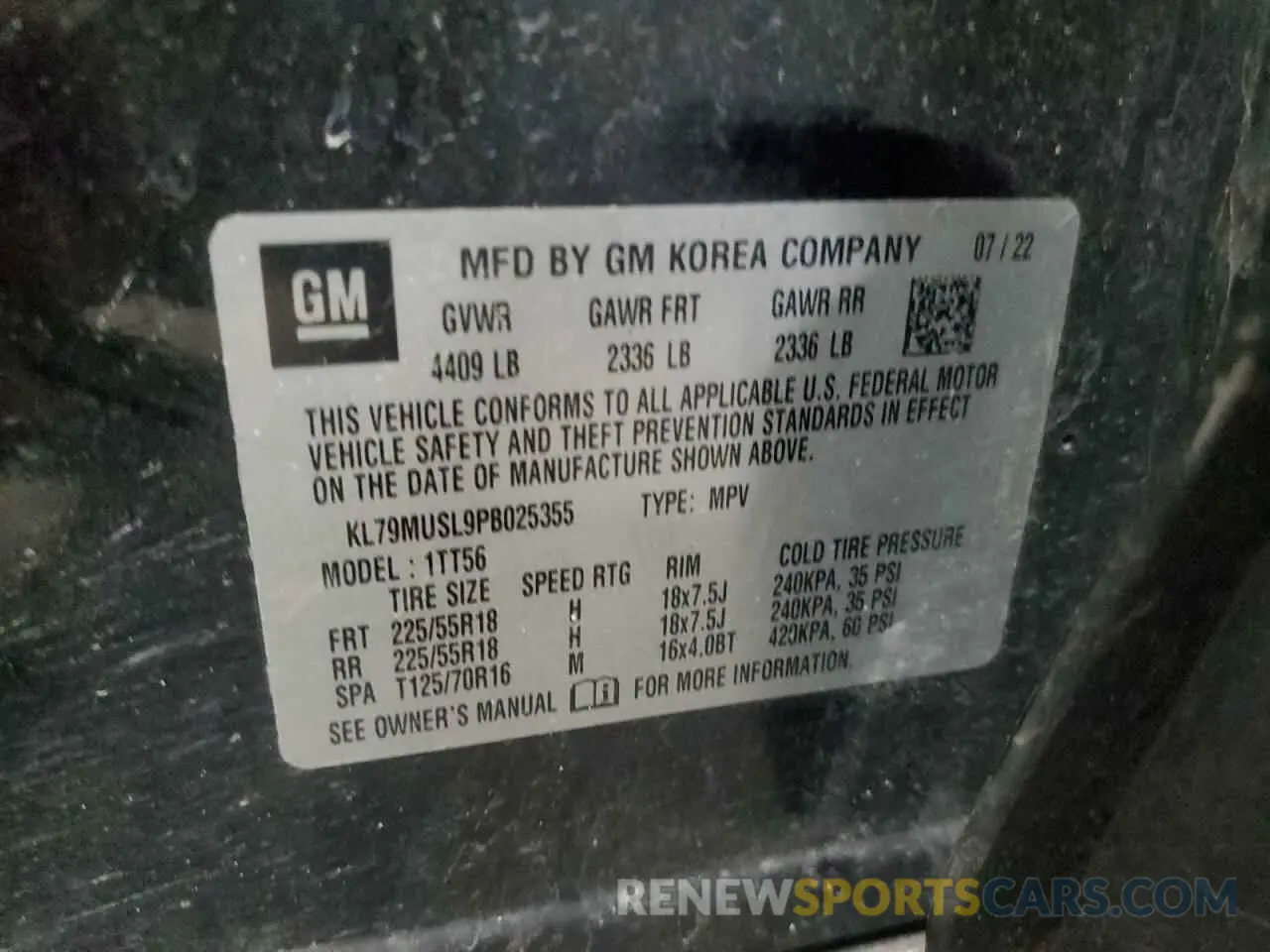 13 fotografías del automóvil dañado KL79MUSL9PB025355 CHEVROLET TRAILBLZR 2023