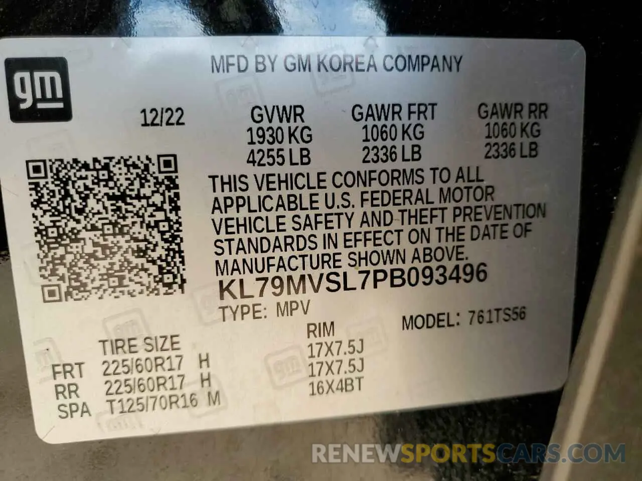 14 fotografías del automóvil dañado KL79MVSL7PB093496 CHEVROLET TRAILBLZR 2023