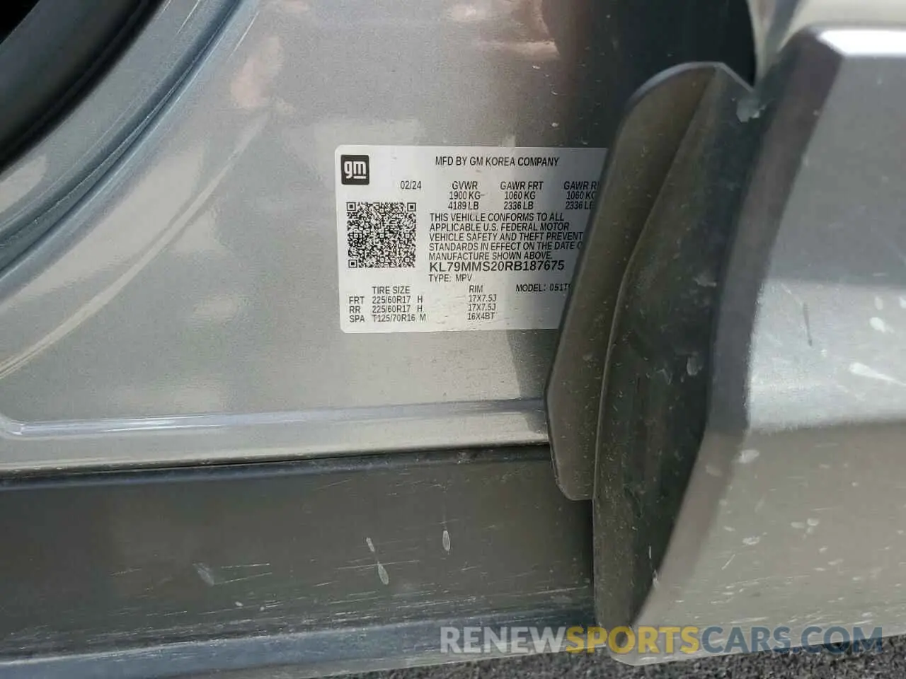 13 fotografías del automóvil dañado KL79MMS20RB187675 CHEVROLET TRAILBLZR 2024
