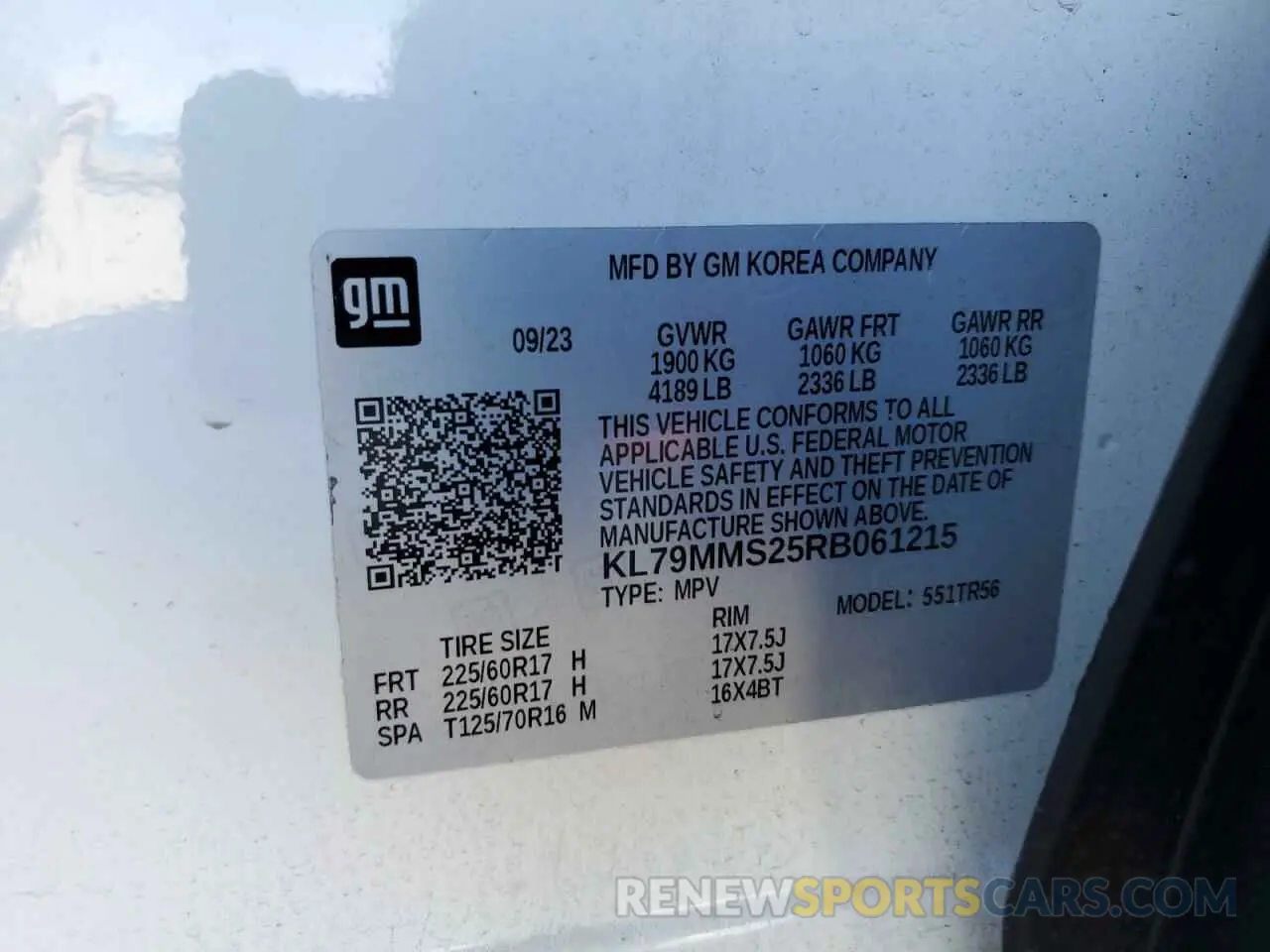 14 fotografías del automóvil dañado KL79MMS25RB061215 CHEVROLET TRAILBLZR 2024