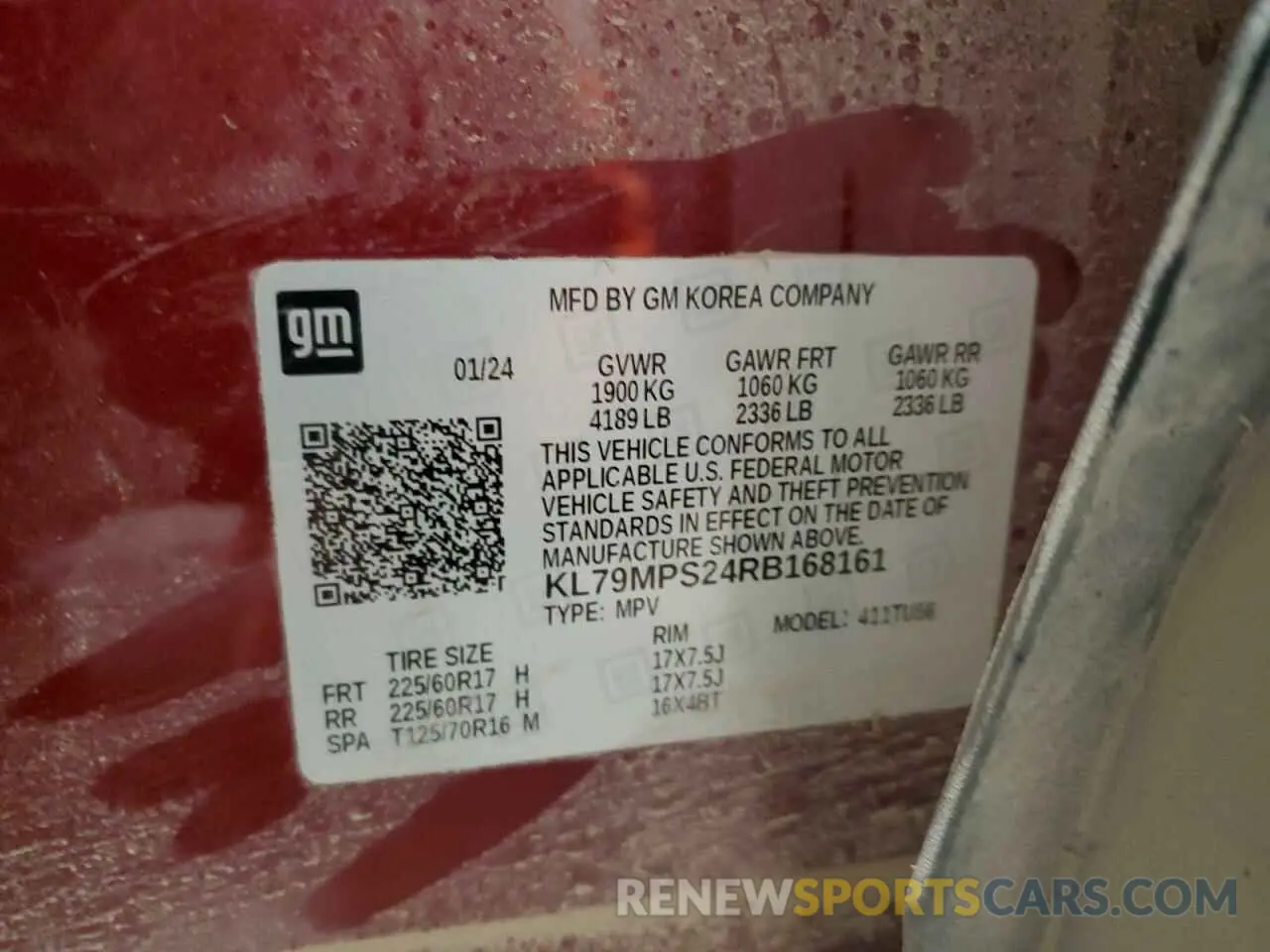 13 fotografías del automóvil dañado KL79MPS24RB168161 CHEVROLET TRAILBLZR 2024