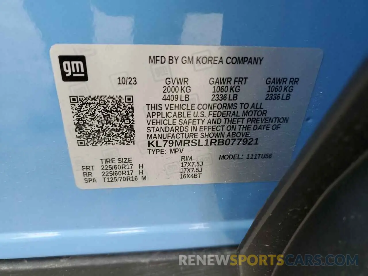 13 fotografías del automóvil dañado KL79MRSL1RB077921 CHEVROLET TRAILBLZR 2024