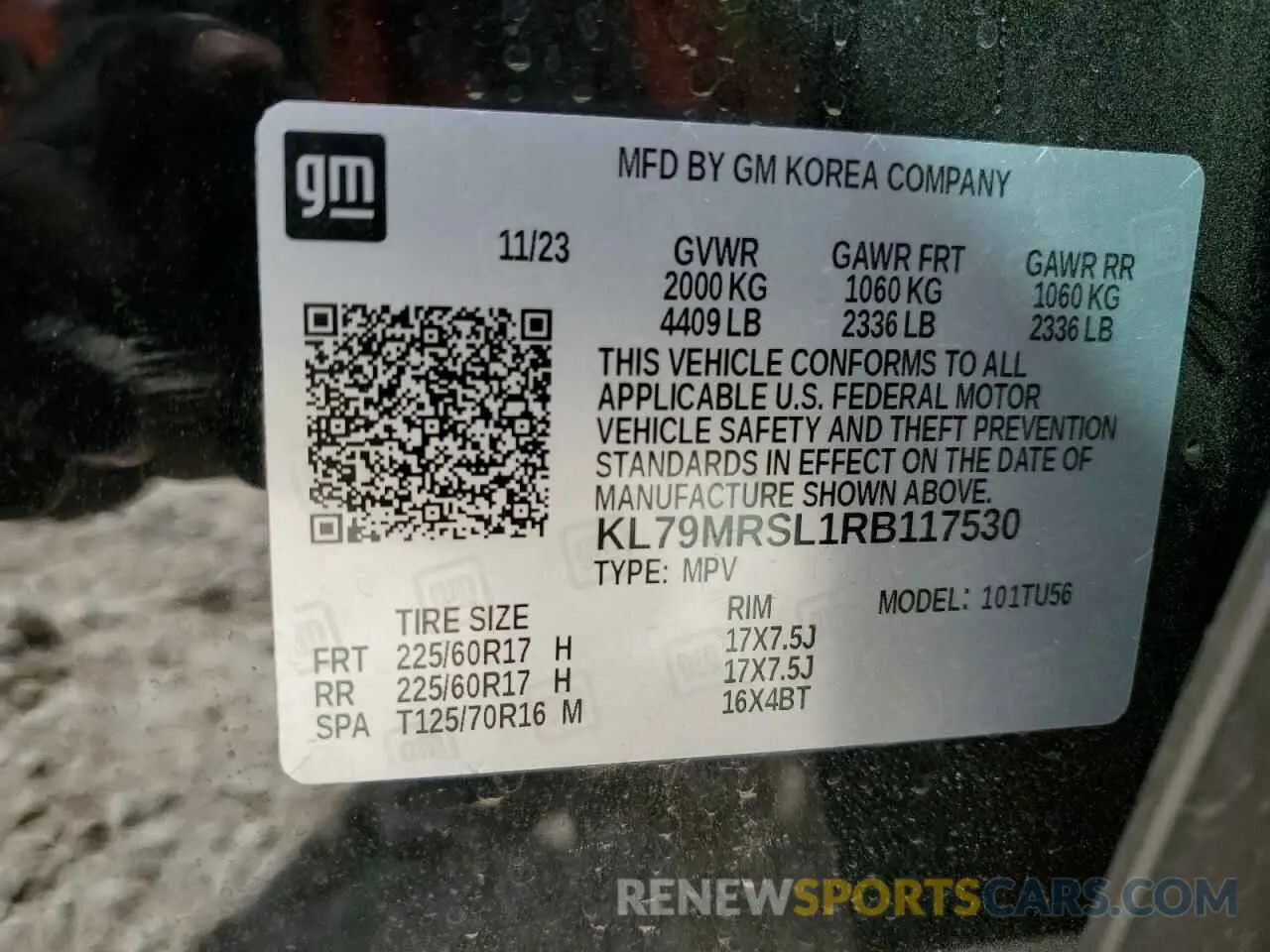 13 fotografías del automóvil dañado KL79MRSL1RB117530 CHEVROLET TRAILBLZR 2024