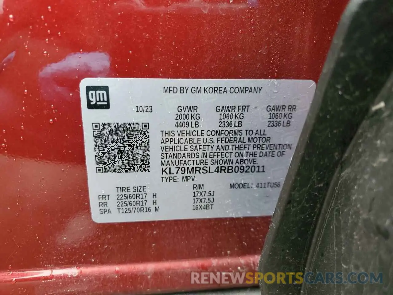 15 fotografías del automóvil dañado KL79MRSL4RB092011 CHEVROLET TRAILBLZR 2024