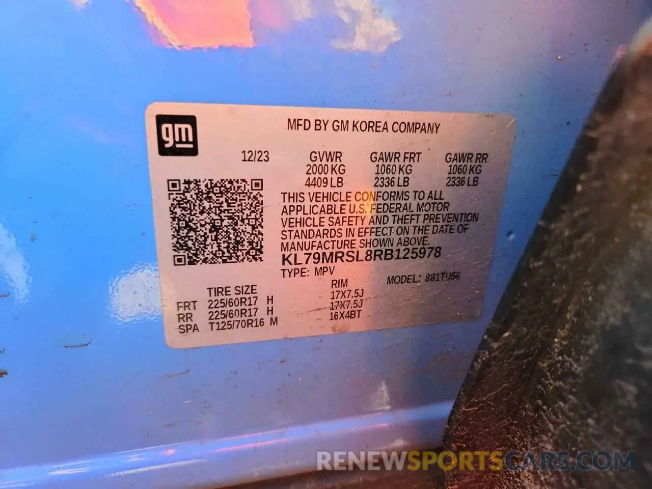 13 fotografías del automóvil dañado KL79MRSL8RB125978 CHEVROLET TRAILBLZR 2024
