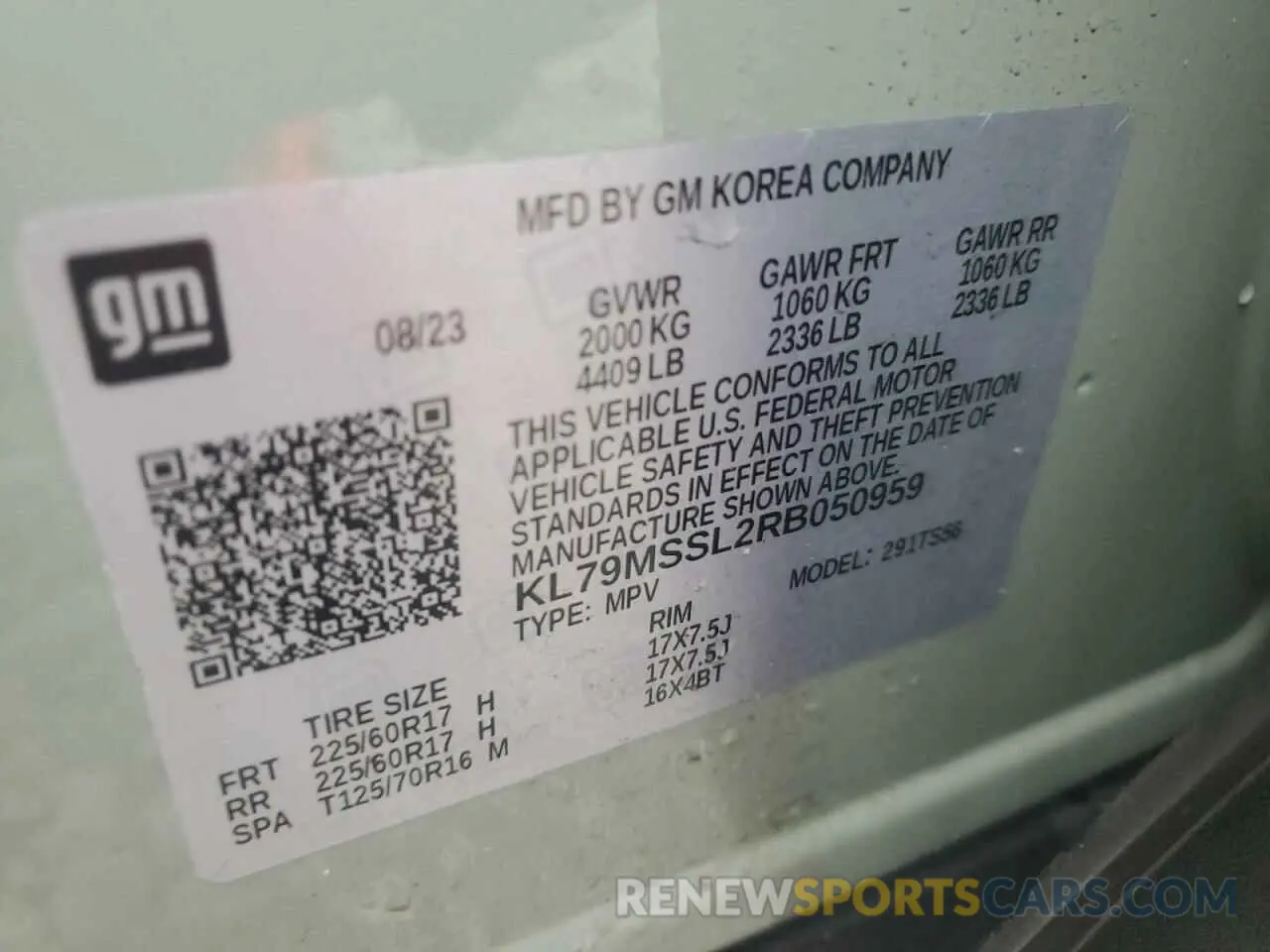 14 fotografías del automóvil dañado KL79MSSL2RB050959 CHEVROLET TRAILBLZR 2024