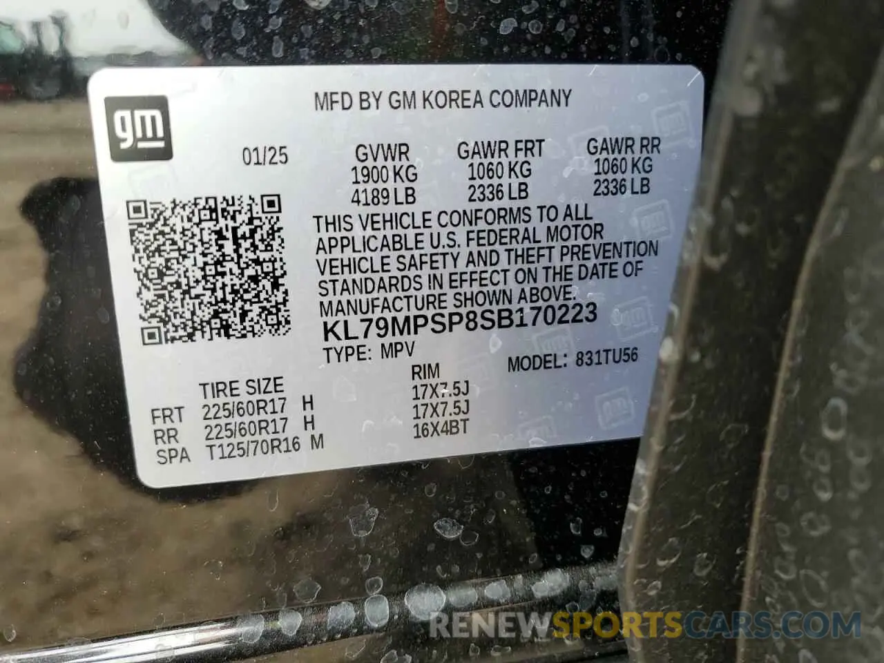 13 fotografías del automóvil dañado KL79MPSP8SB170223 CHEVROLET TRAILBLZR 2025