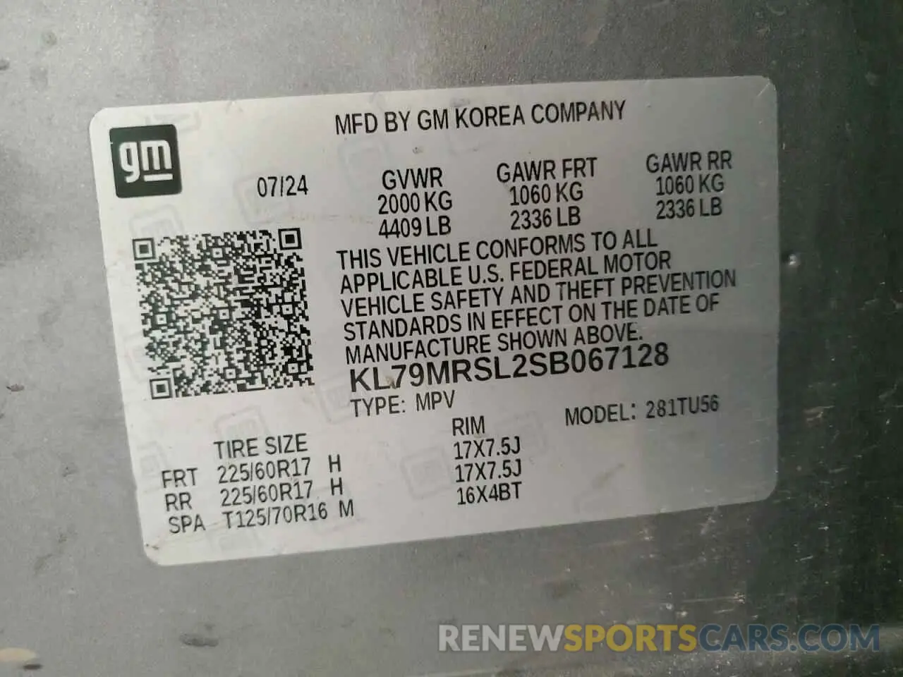 13 fotografías del automóvil dañado KL79MRSL2SB067128 CHEVROLET TRAILBLZR 2025