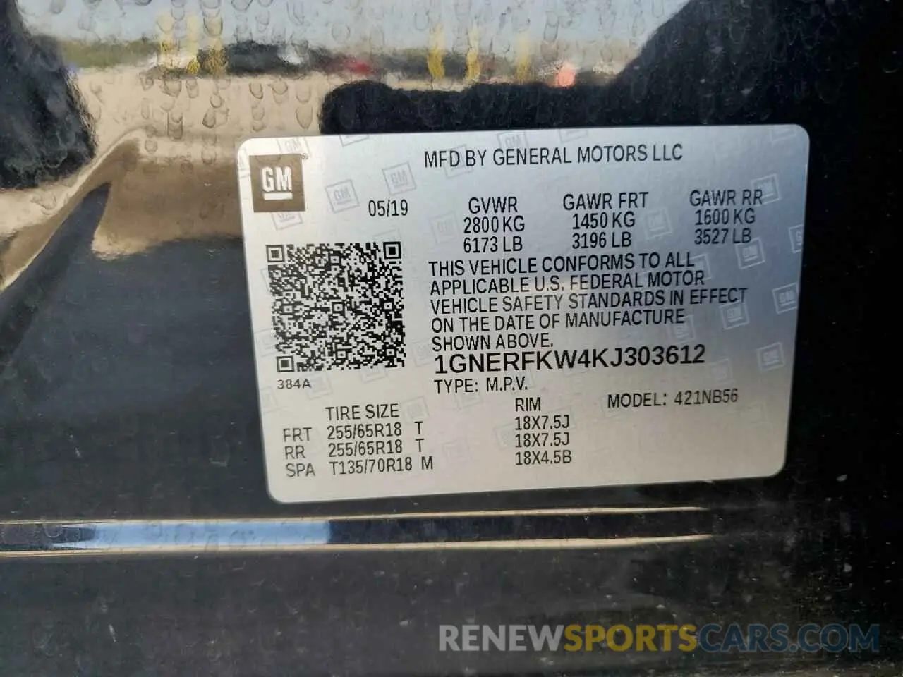 13 fotografías del automóvil dañado 1GNERFKW4KJ303612 CHEVROLET TRAVERSE 2019